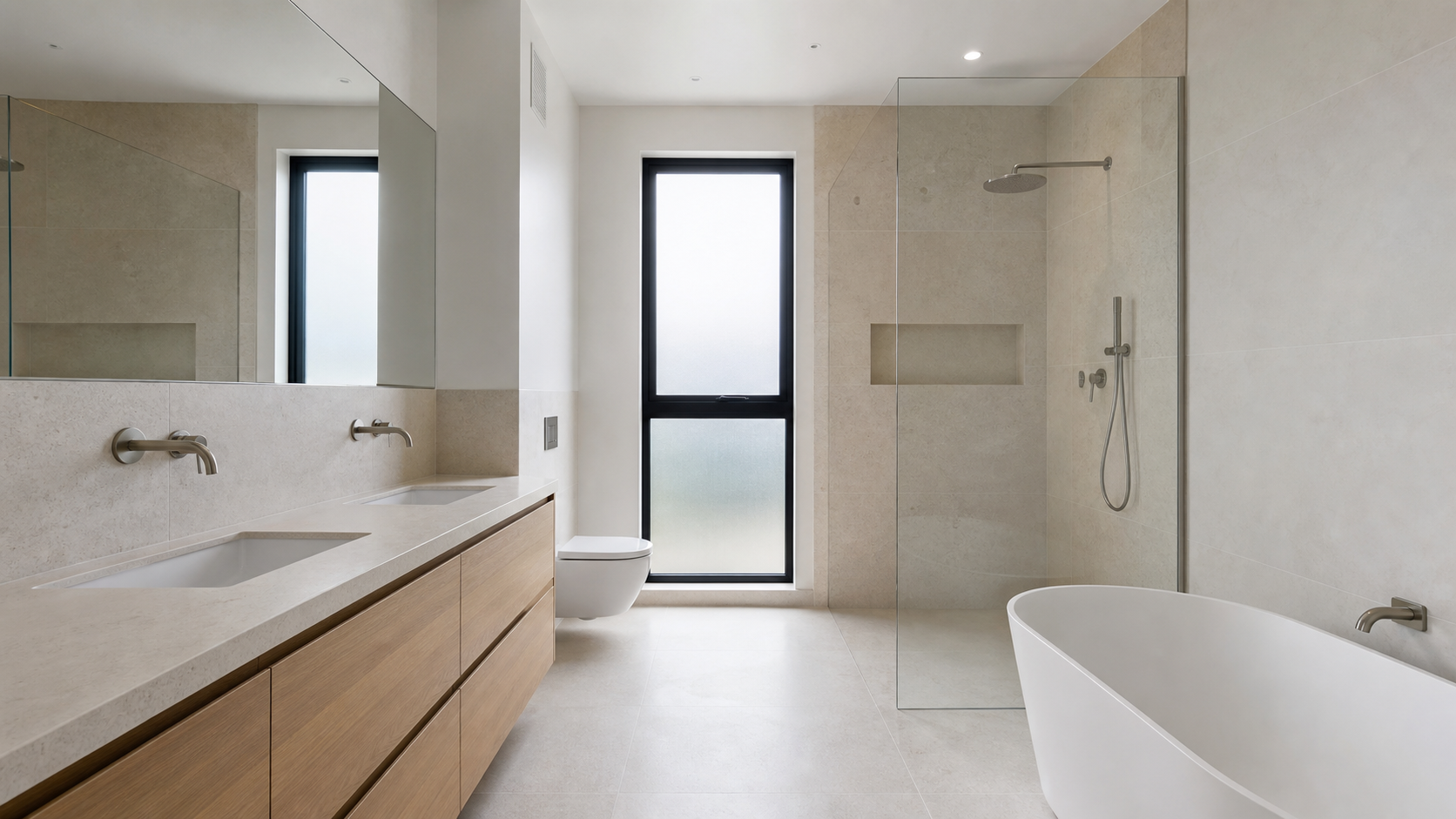 Unstyled bathroom before virtual staging