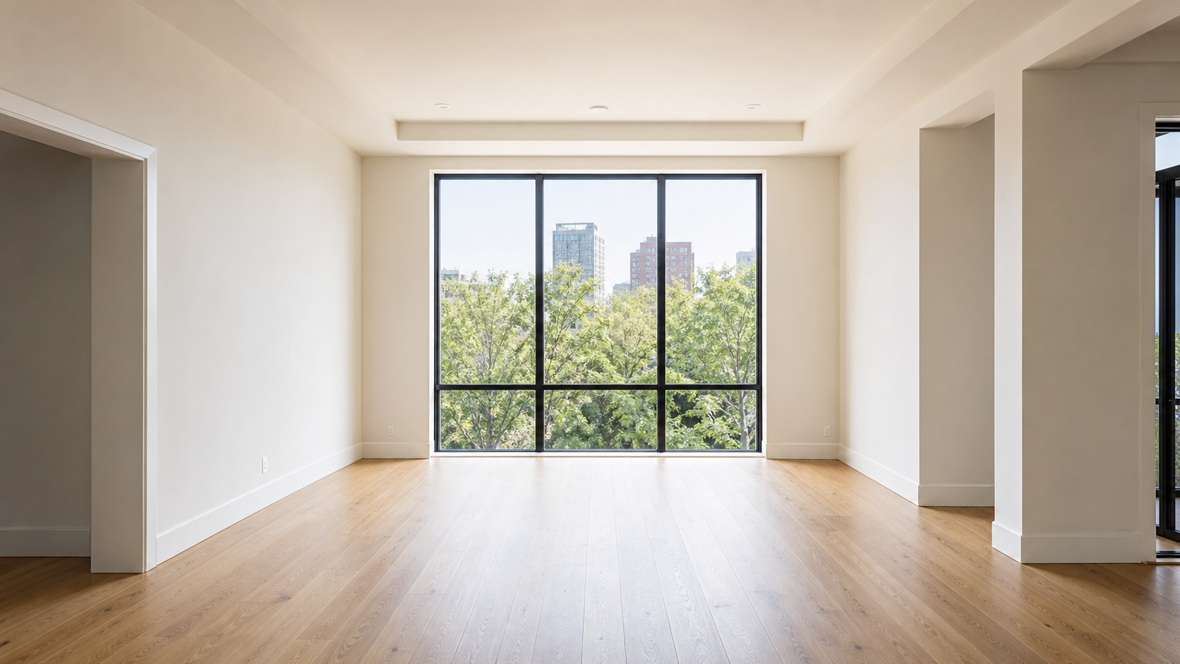 Empty dining room before virtual staging