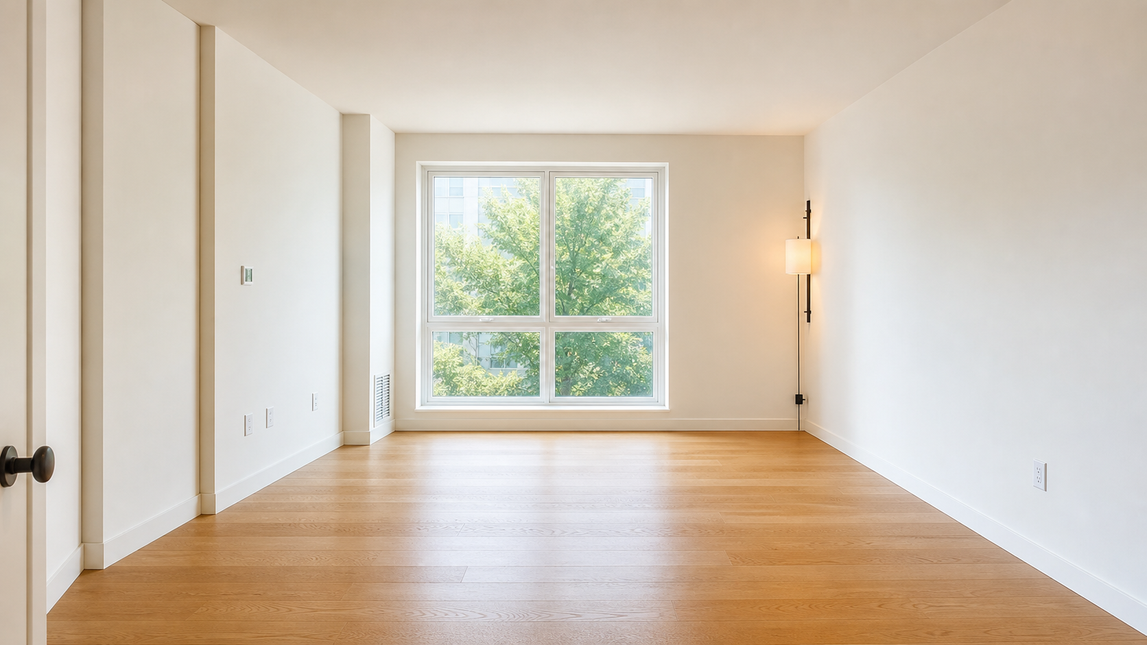 Empty living room before virtual staging
